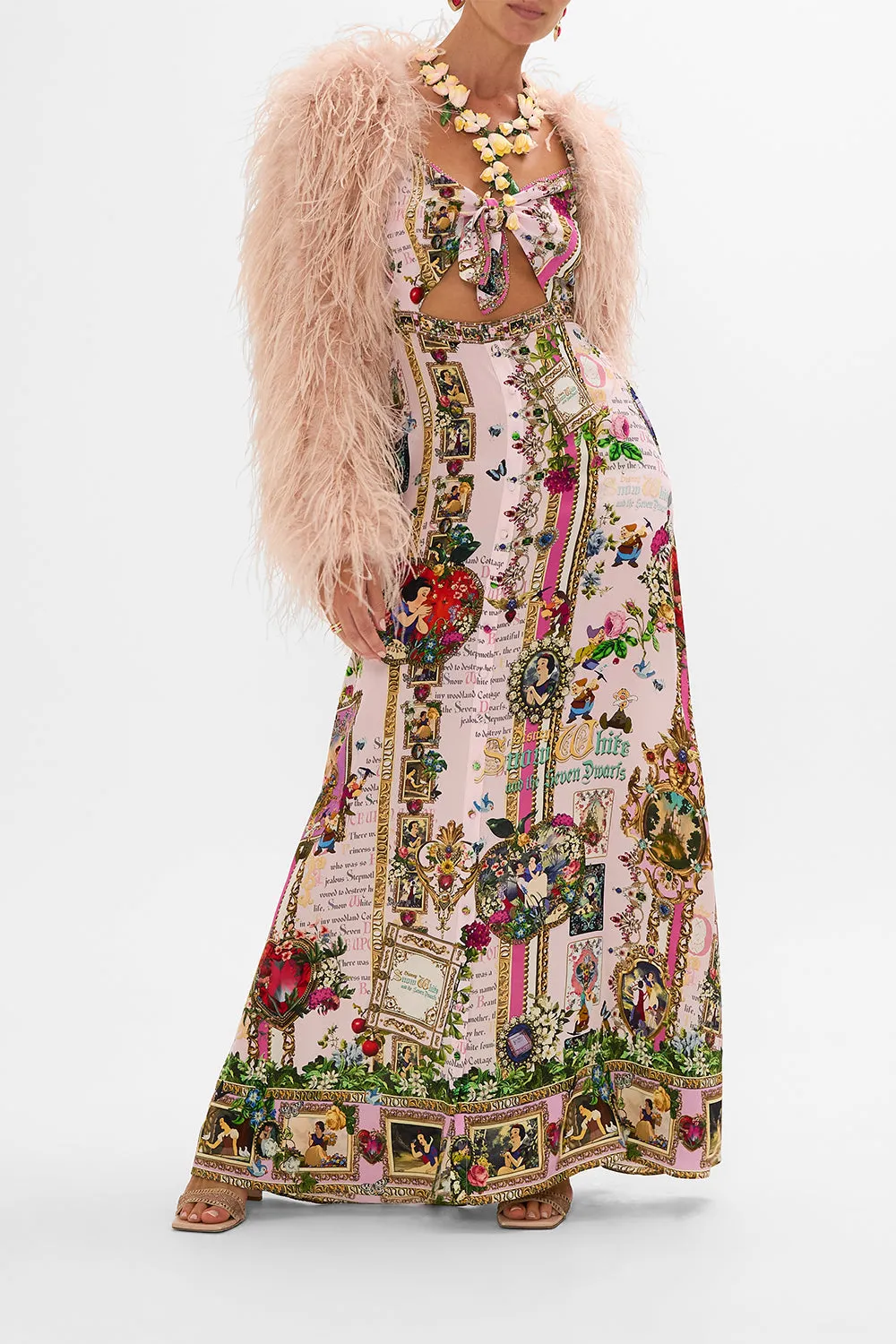 TIE FRONT CUT OUT MAXI DRESS MY SWEET SNOW WHITE