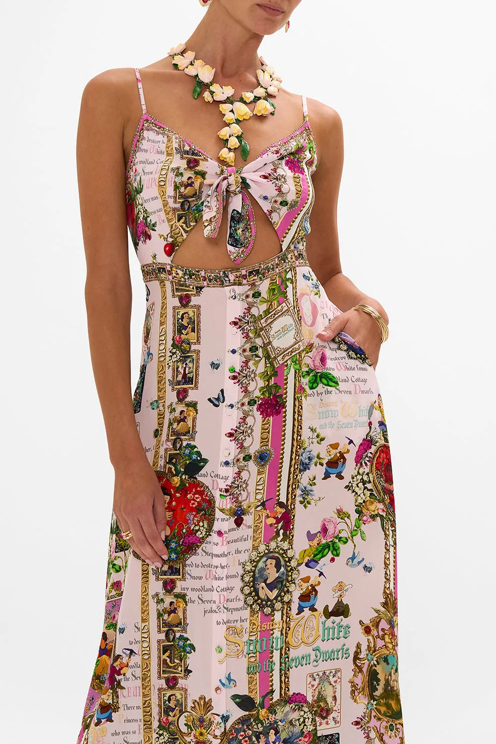 TIE FRONT CUT OUT MAXI DRESS MY SWEET SNOW WHITE