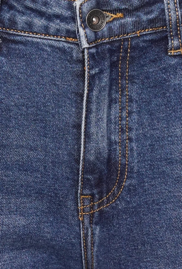 Toxik3 L21025 High Waisted Boyfriend Jeans - Blue