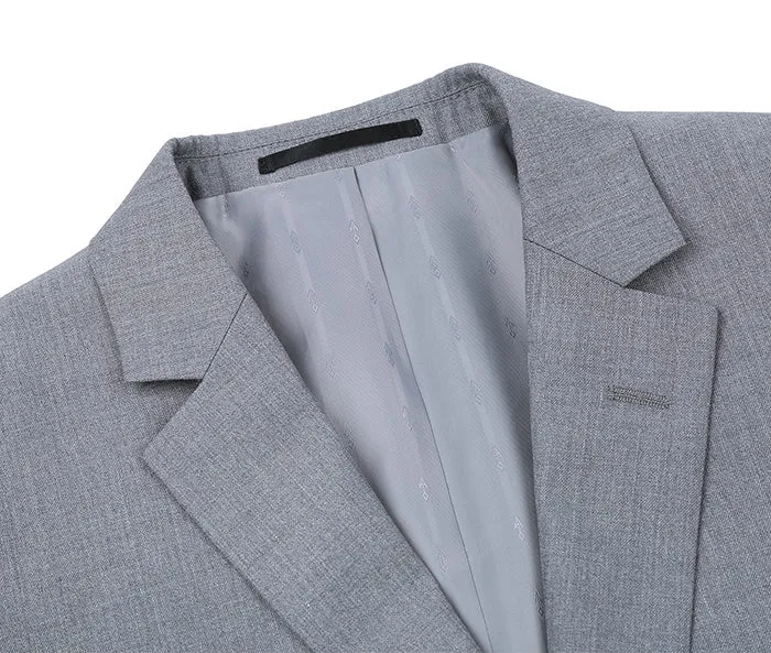 Vanderbilt Collection  - Classic 2 Piece Suit 2 Buttons Regular Fit In Light Gray