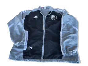 Vintage Adidas SV Fortuna Hernes Grey & Black colorblock full zip tracket in M| SKU 4385