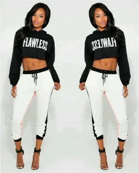 Women Winter Fleece Flawless Crop Top Sweatshirt